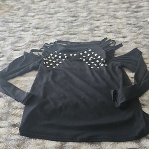 Stylish Black Cold Shoulder Top